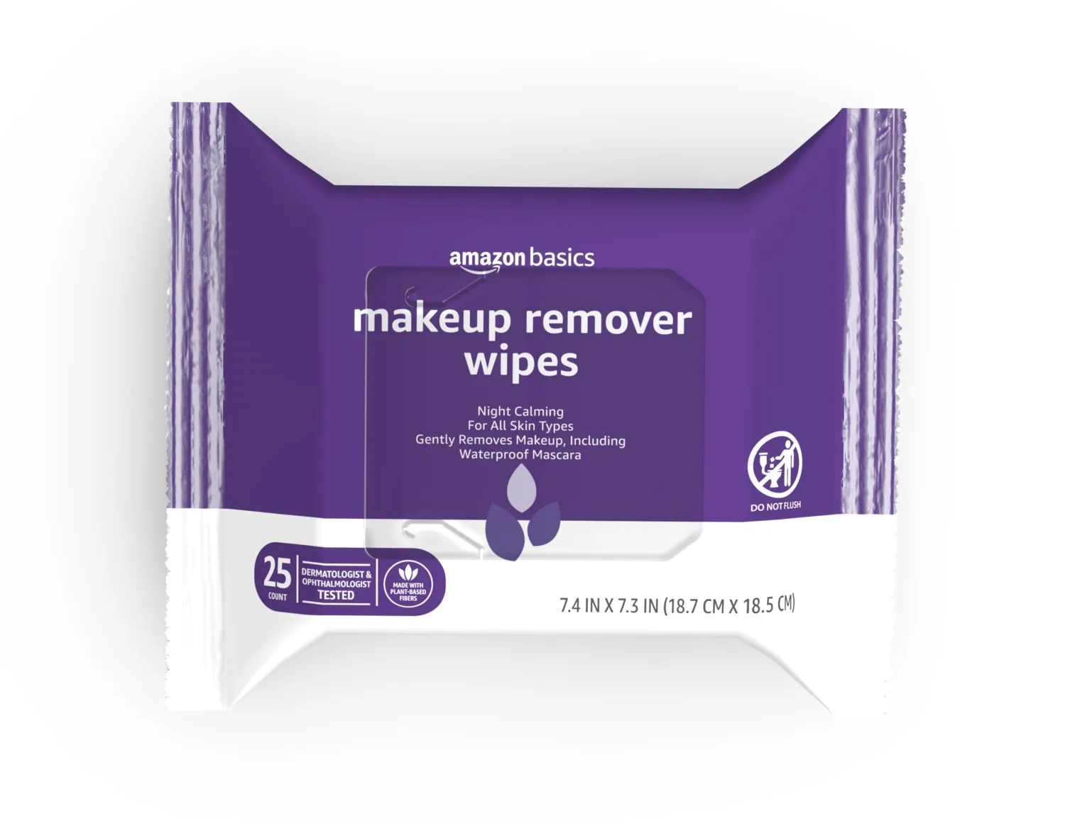 Amazon Basics Night Calming Makeup Remover Wipes, 25 wipes