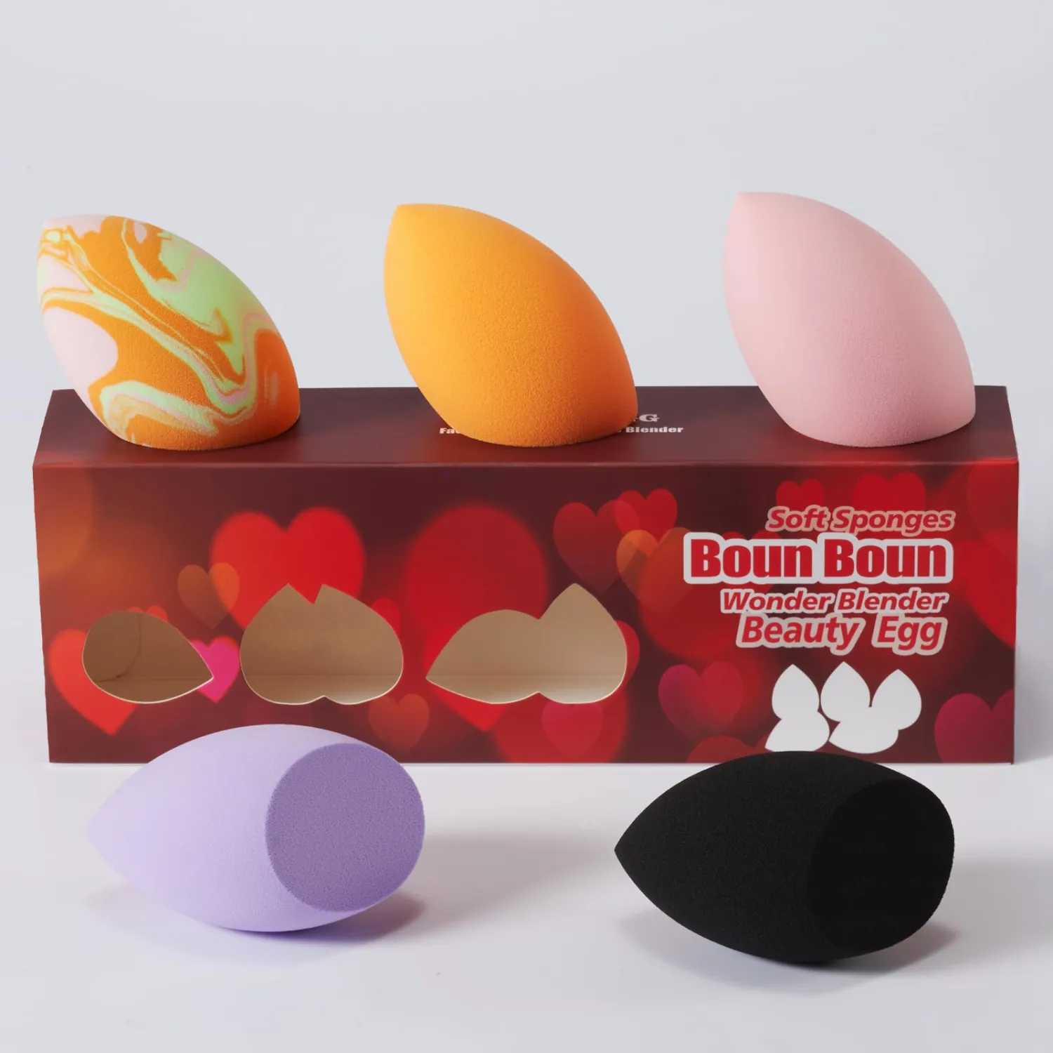 Beauty Blender Makeup Sponge, 1 Count One Packing, Blender Liquid Foundation,Powders and Creams,Streak Free/Latex-Free/Cruelty-Free &Vegan(Peach Shape) (5 Pcs Drip)