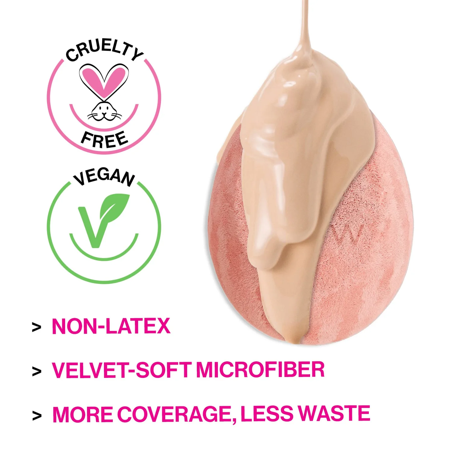 wet n wild Makeup Sponge - Low Product Absorption for Streak-Free Application, Effortless Blending Beauty for a Smooth Professional Looking Finish, Cruelty-Free & Vegan-Microfiber