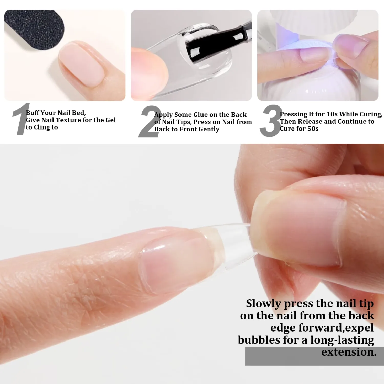 Gel Nail Tips Glue, 15ml Nail Glue Gel Soak Off Glue Super Strong Nail Glue U V Cured Needed Acrylic Nail Gel for Nails Extension Fake Nails Press On Nails