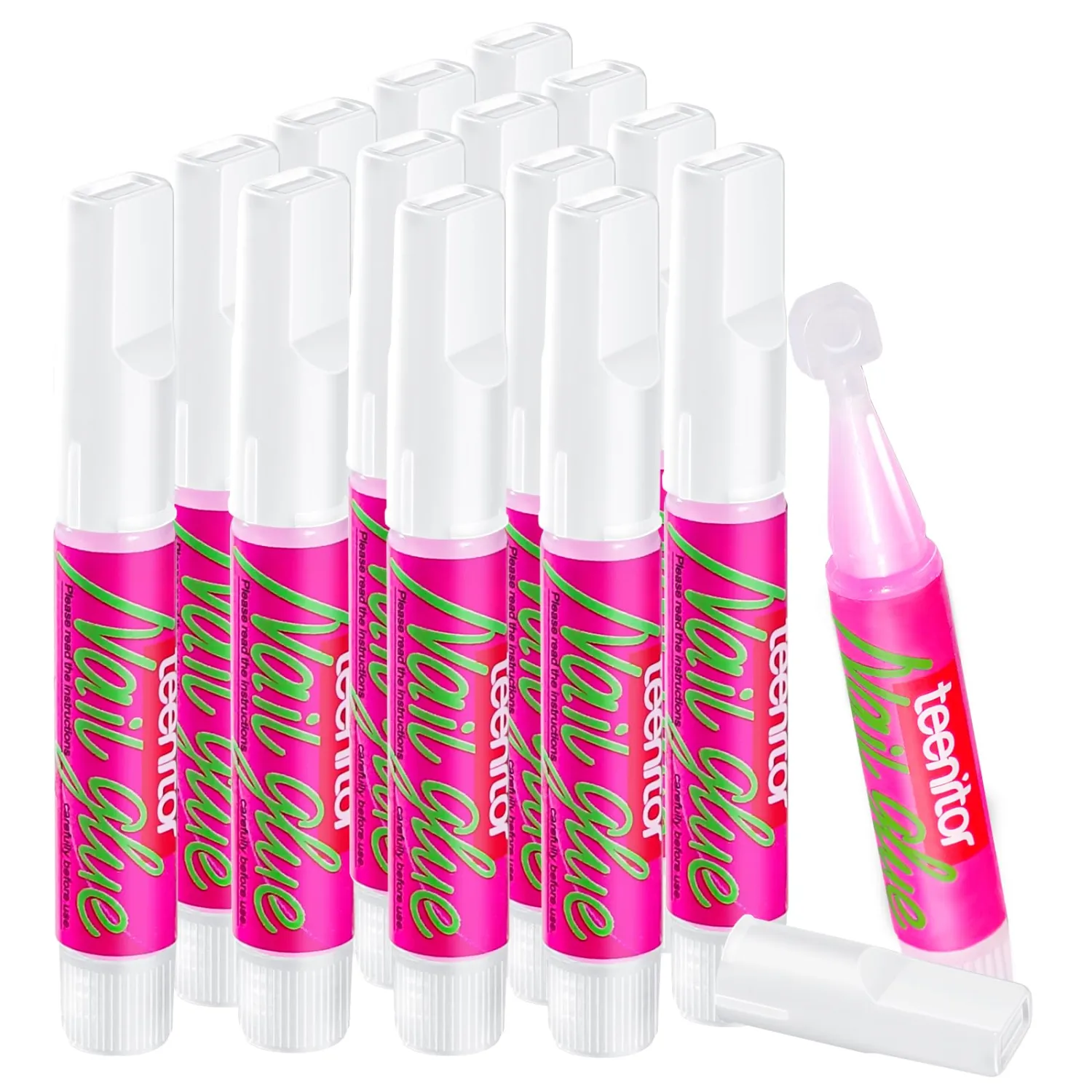 Teenitor Nail Glue for Acrylic Nails, 15pcs Press on Nail Glue Strong, Best Nail Glue for Press on Nails Long Lasting Nail Glue for Nail Tips