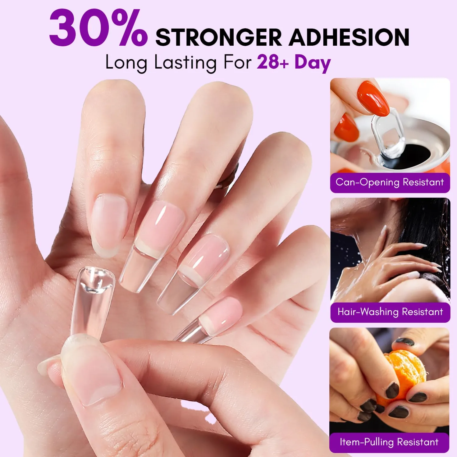 Makartt Solid Nail Glue: Clear Gel for Press On Nails - Long-Lasting & Super Strong - 15ML