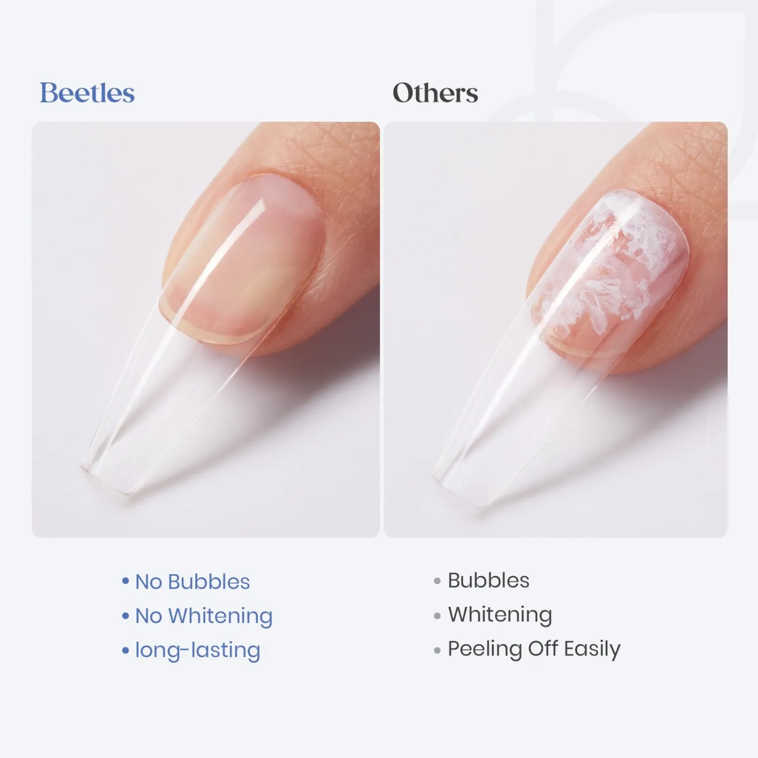 Beetles Nail Glue No Uv Light Needed Nail Bond Brush in Nail Glue for Press On Nails Fake Nails Super Strong Nail Glue for Nail Tips Long Lasting Acrylic Nails Gel Glue Manicure Gift for Women 10ML