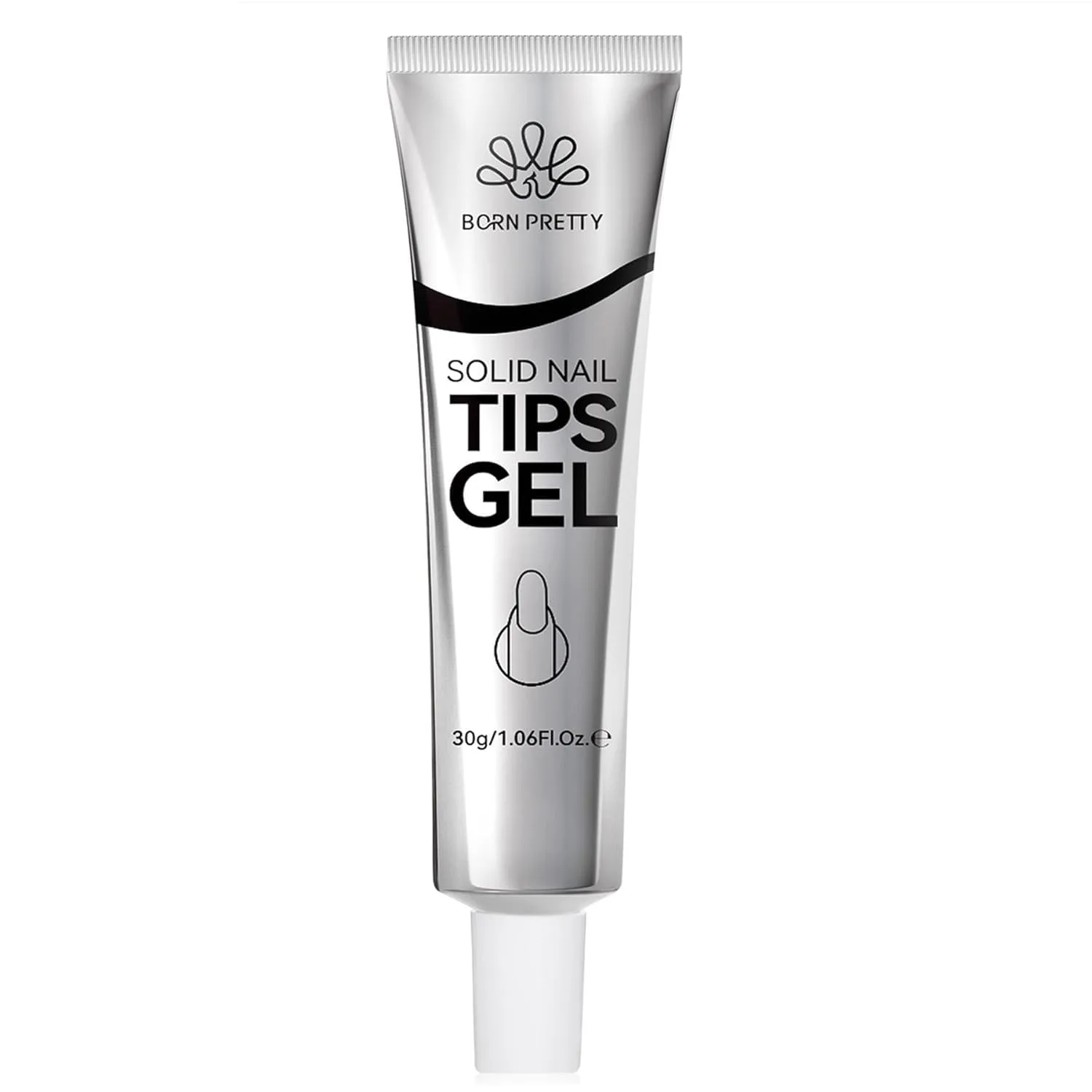 Born Pretty Solid Nail Tips Gel,30ml Soft Gel Nail Tips Glue, Nail Gel for Press On Nails, Super Strong Cured Needed Acrylic Nail Gel, Nails Tip U V Nail Extension Gel Nail Charm Glue