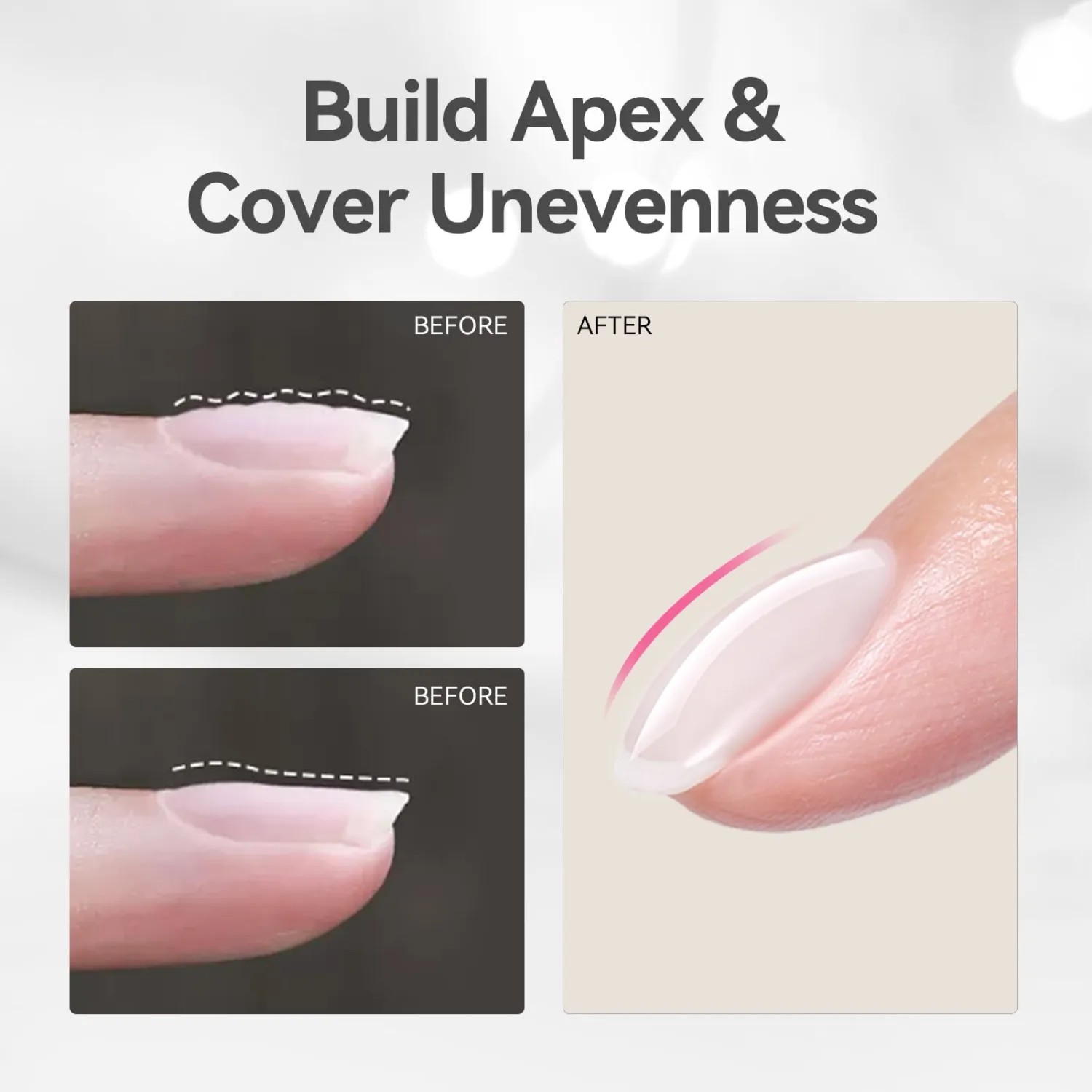 BORN PRETTY Builder Gel for Nails, 8-in-1 Milky White Clear Builder Nail Gel for Nail Apex and Extension Strengthener, Nail GLue Gel Hard Gel Base Rhinestone Nail Glue Gel in a Bottle 15ml