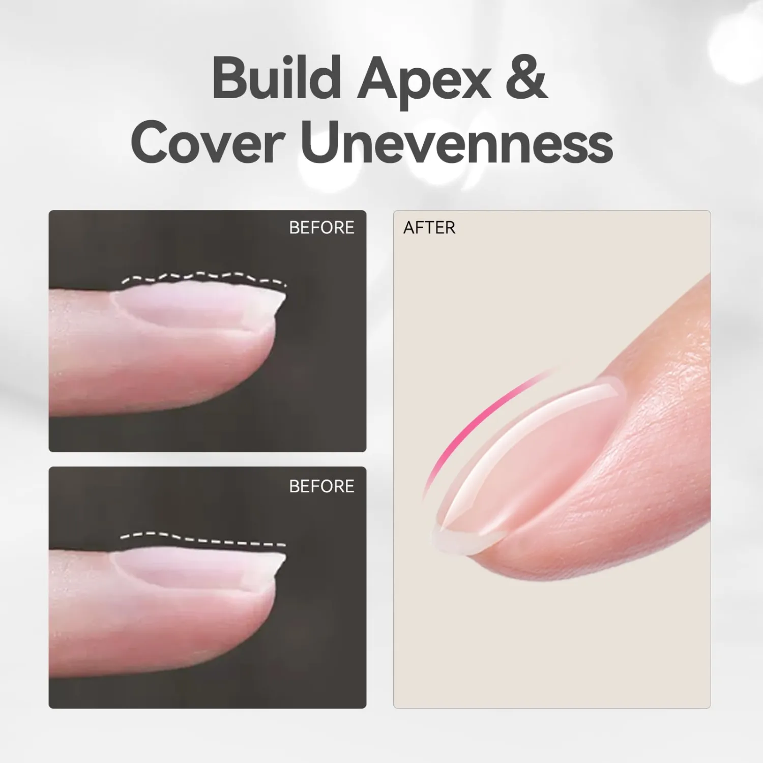 BORN PRETTY Builder Gel 8-in-1, 2PCS 15ML Clear Builder Nail Gel Set, Transparent Extension Gel Rhinestone Glue for Nail Art Base Gel, LED Nail Lamp Cured Hard Gel Builder for Nail Thickening