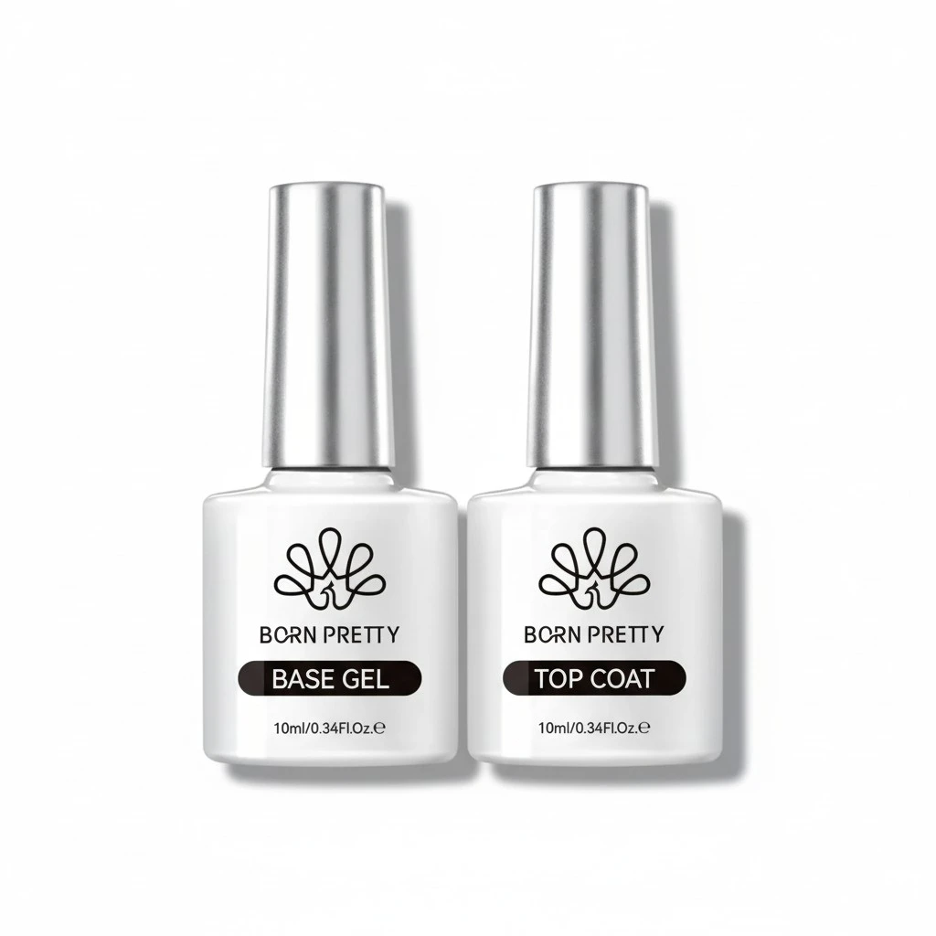 Born Pretty 3Pcs Base & Top Coat Set, No Wipe Gel Matte Top Coat & High Glossy Top Coat, Base Gel for Long Lasting Nails Shine Finish, Nail Art DIY Design Manicure Gifts for Women 3-Pack