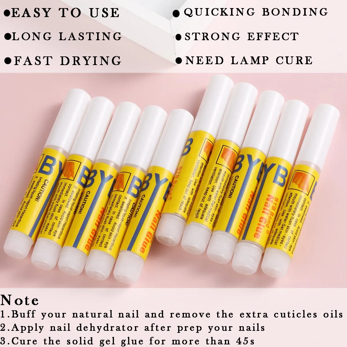 Nail Glue, 10 Pcs Nail Glue for Nail Tips, Acrylic Nails Glue False Nail Tips Glue for Broken Nails Adhesive Super Bond for Press on Nails Glues Fast Drying Fake Nails Tips Glues (2g)