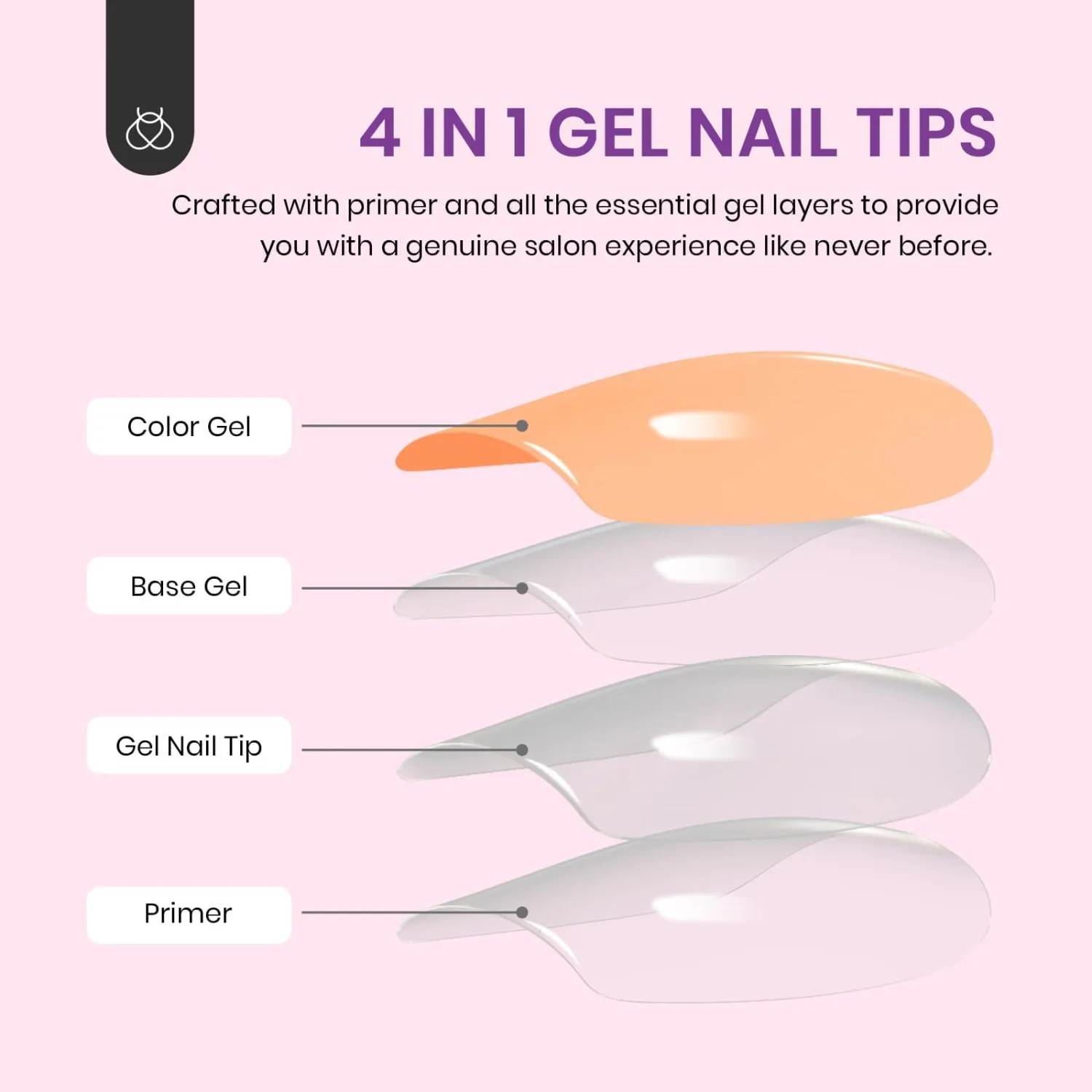 Beetles Almond Press on Nails - 210Pcs Ombre Nails Medium Almond Press on Nails 4-in-1 French Tip Press On Nails Almond Nails Press on 15 Sizes Reusable Fake Nails