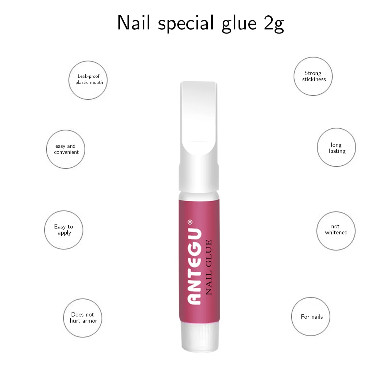 20pcs Professional Nail Tip Glue for Acrylic & Press-on Nails, Long Lasting Super Bond