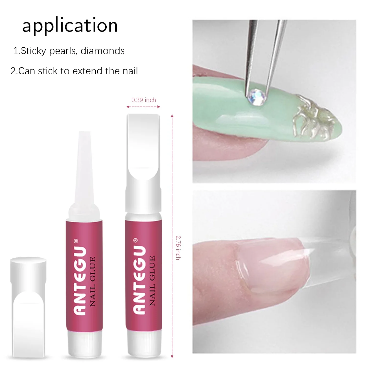 20pcs Professional Nail Tip Glue for Acrylic & Press-on Nails, Long Lasting Super Bond