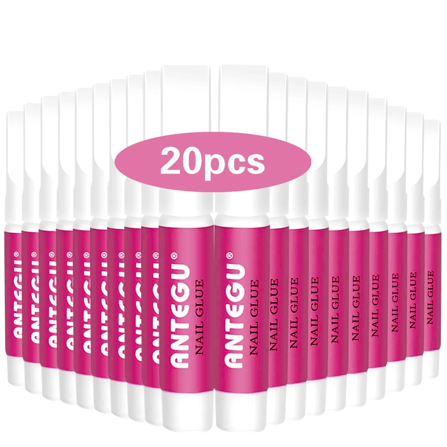 20pcs Professional Nail Tip Glue for Acrylic & Press-on Nails, Long Lasting Super Bond