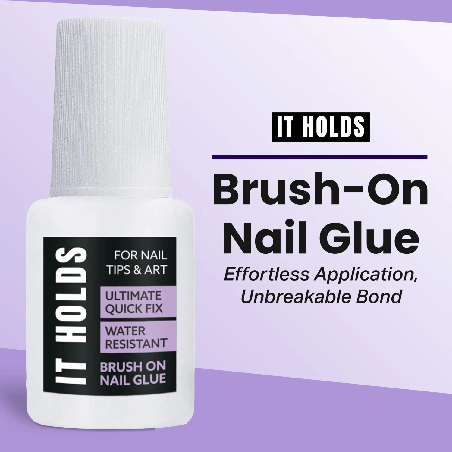 Professional Brush On Nail Glue for Press On & Acrylic Nails - Waterproof, Long Lasting (8ml)