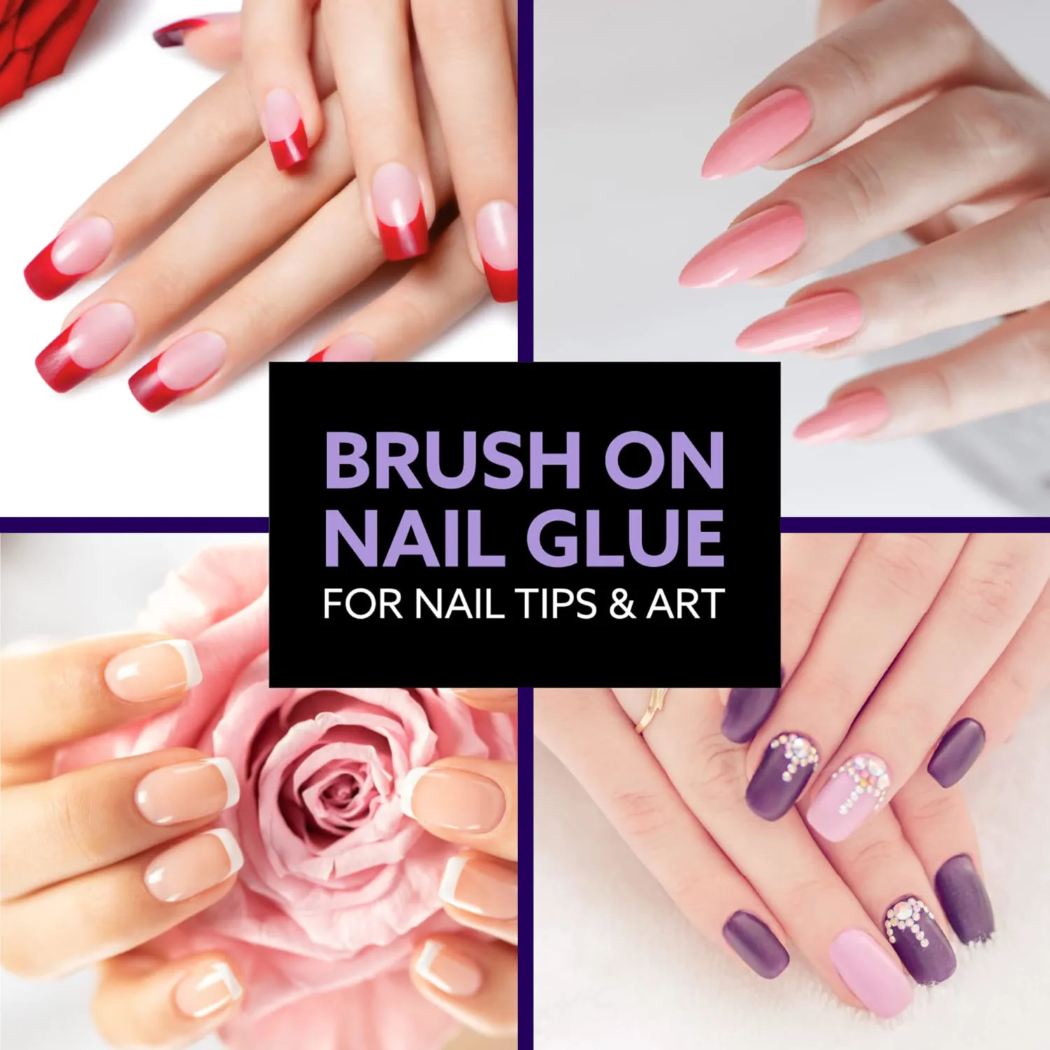 Professional Brush On Nail Glue for Press On & Acrylic Nails - Waterproof, Long Lasting (8ml)