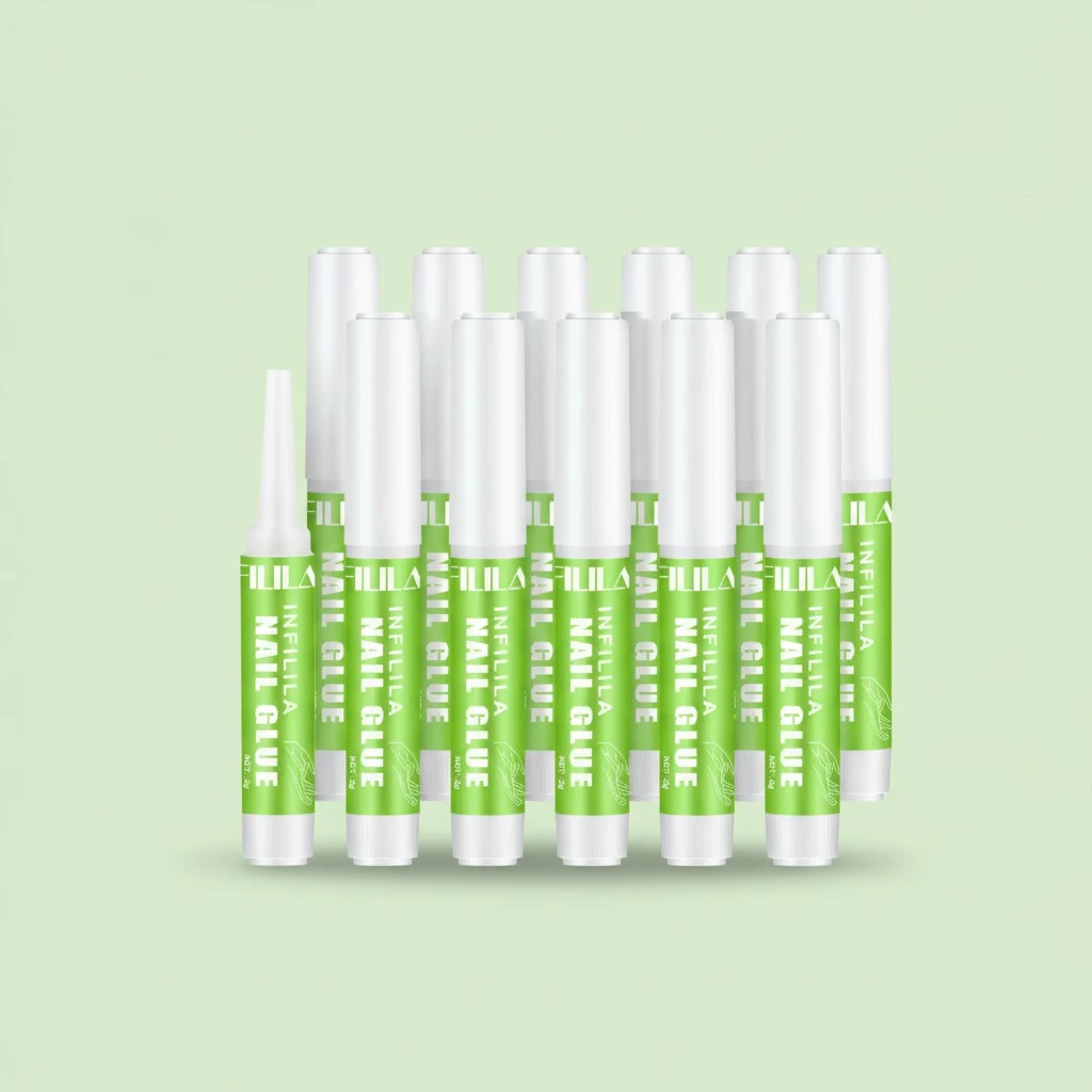 NXJ INFILILA Nail Glue for Press on Nails, Super Strong Nail Tips Glue for Acrylic Broken Fake Nails, Long Lasting Professional Fast Drying Tech Supplies Adhesive 12PCS 0.07OZ/PCS
