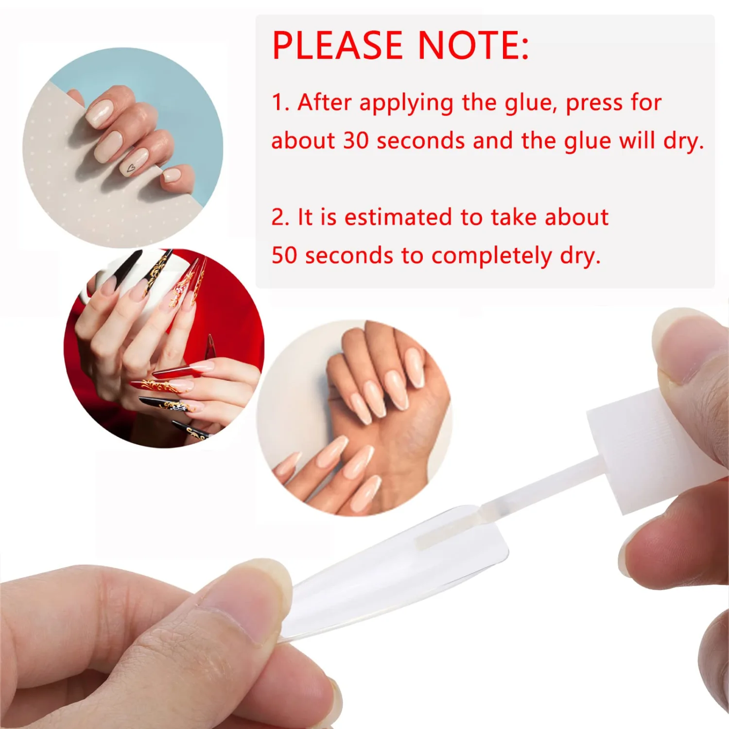 10PCS Brush on Nail Glue for Acrylic Nail Tips, Long Lasting Nail Glue Adhesive Super Bond (10g/pc)