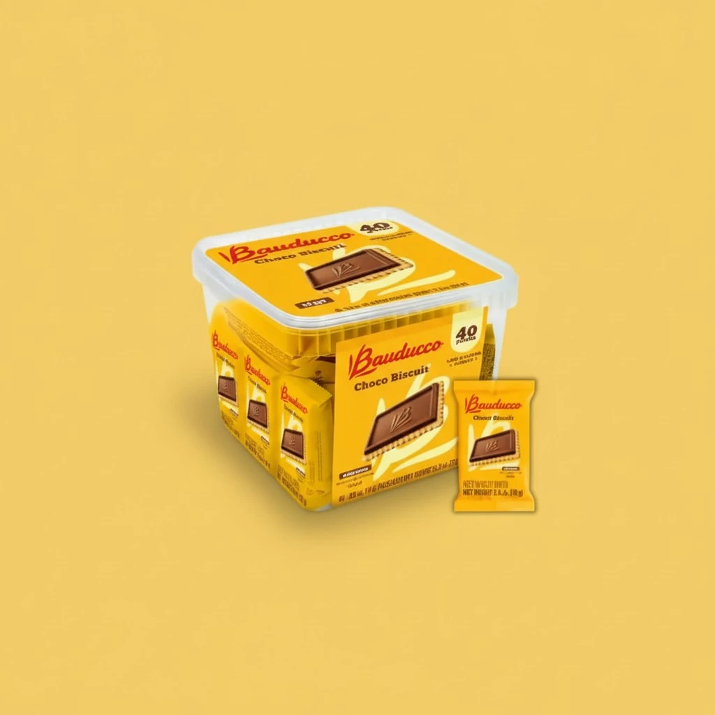 Bauducco Choco Biscuit Cookies, 25.3 oz (Pack of 120) - Crispy & Delicious Chocolate Cookies, Individually Wrapped for Snacks, Dessert & Lunch Boxes - 2 Cookies per Pack