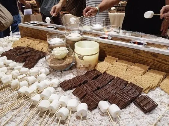 [400 Piece] Wedding/Party Bulk S'mores Kit - Makes Up To 108 S'mores - Includes 12" Roasting Sticks, Chocolate, Graham Crackers, Plates and Marshmallows