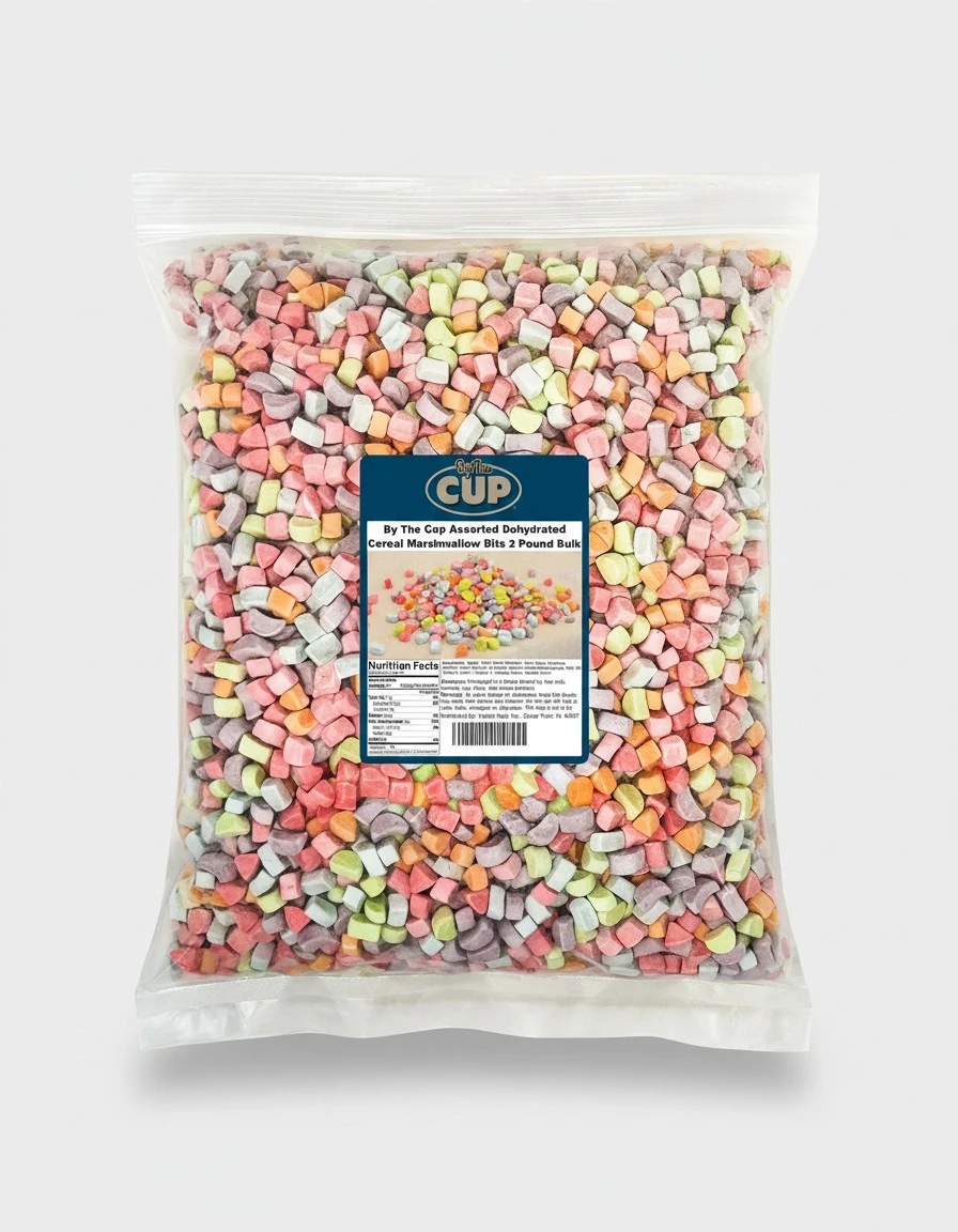 By The Cup Assorted Dehydrated Cereal Marshmallow Bits, 2 lb Bulk Bag