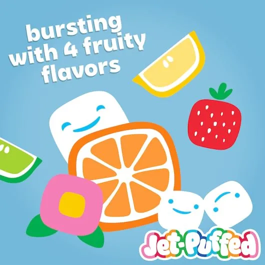 Kraft Jet-Puffed Fruity Fun Mallow | 2-Pack | Orange, Strawberry, Lemon and Lime Miniture Marshmallows | 10 Ounce Bag | By GreenZep