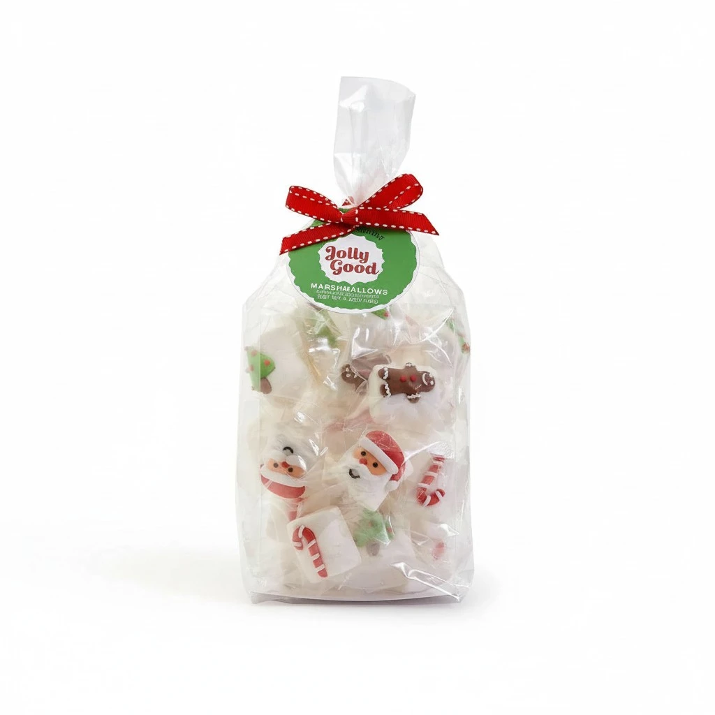 Two's Company 81769 Christmas Marshmallow Candy A/4 Designs, 1.75-inch Depth, Sugar