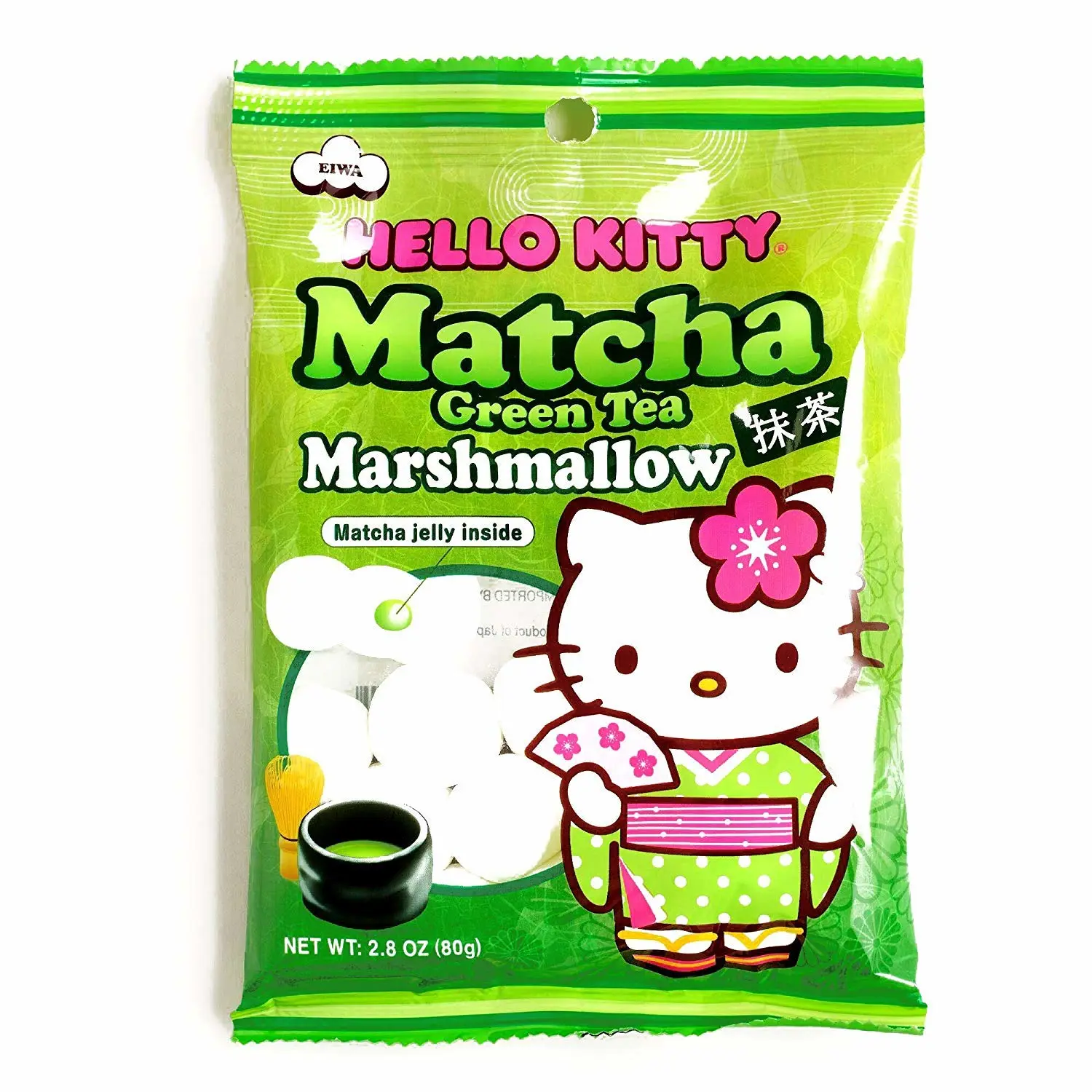Hello Kitty Matcha Green Tea Marshmallow 80g, 3 Pack