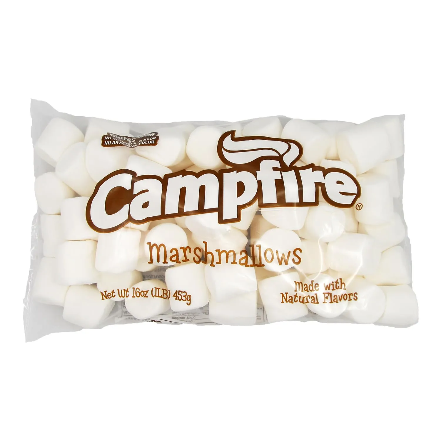 Campfire Large White Marshmallows | 1 Count | 1 lb Package | No Artificial Flavors or Colors | Fat Free, Gluten Free, Cholesterol Free | Perfect for Snacking
