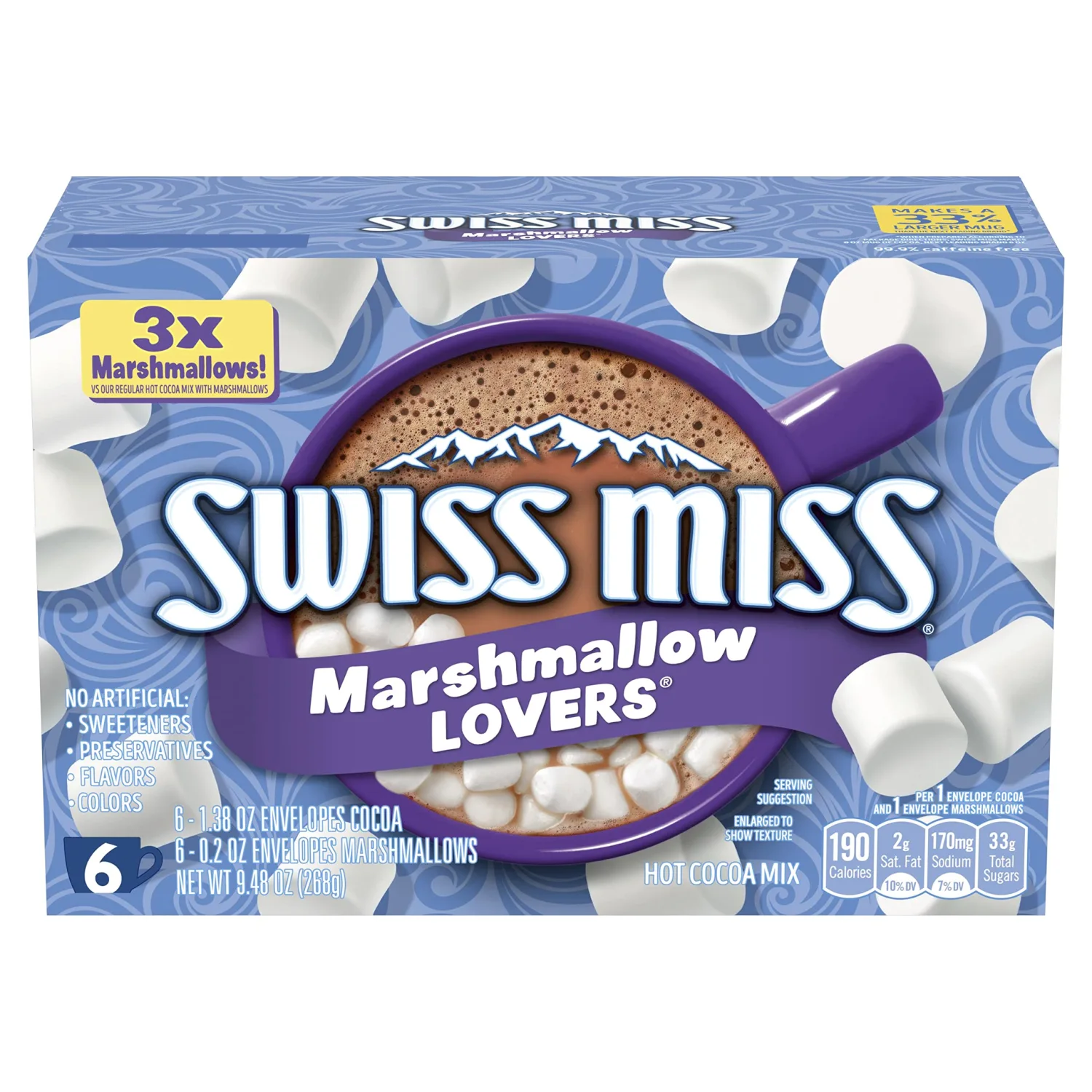 Swiss Miss Marshmallow Lovers Hot Cocoa Mix, 6 Count Hot Cocoa Mix Packets