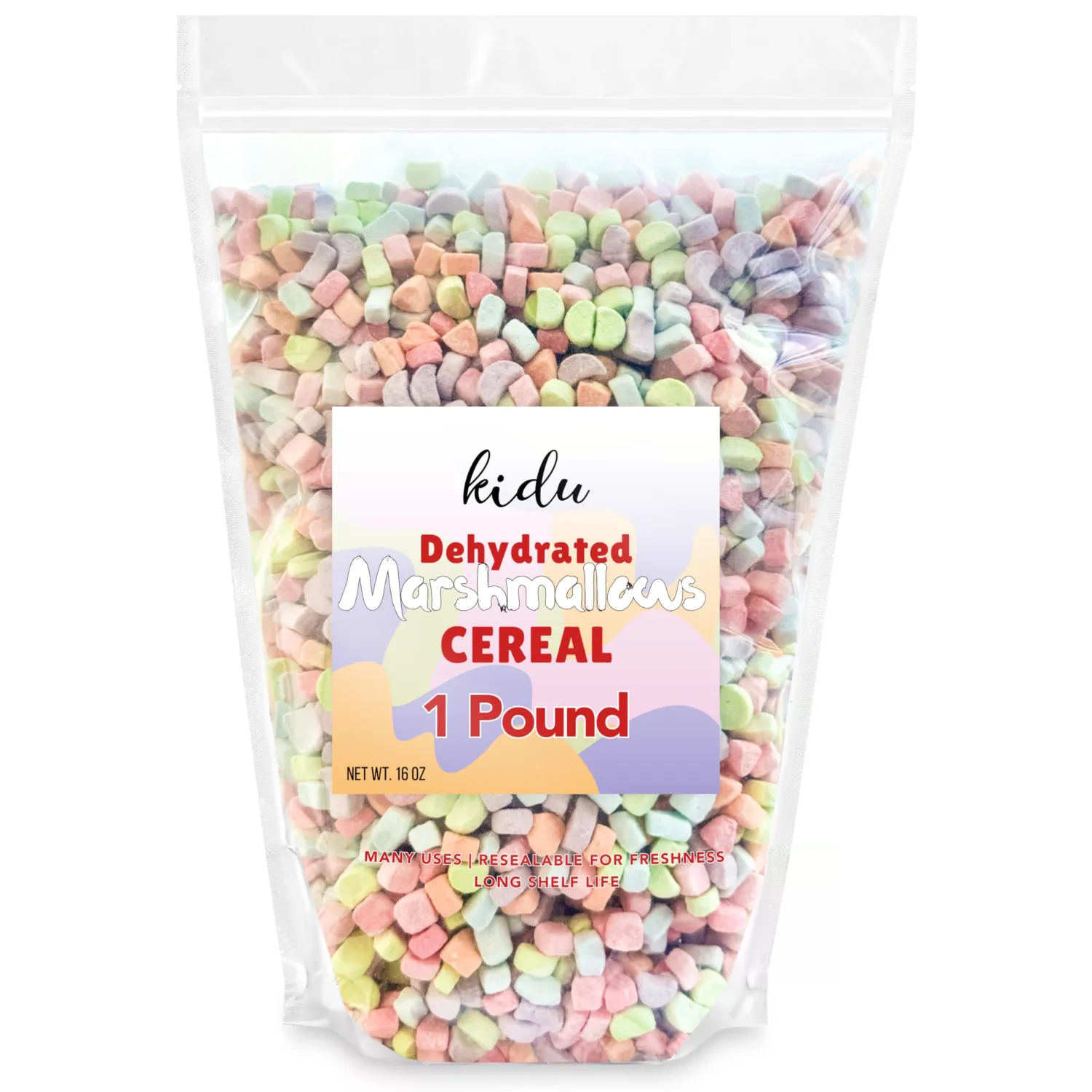 Dehydrated Marshmallow Bits 1 Pound Resealable Bulk Bag Cereal Assorted Colors And Shapes, Perfect For Easter, Saint Patrick's Day Celebration