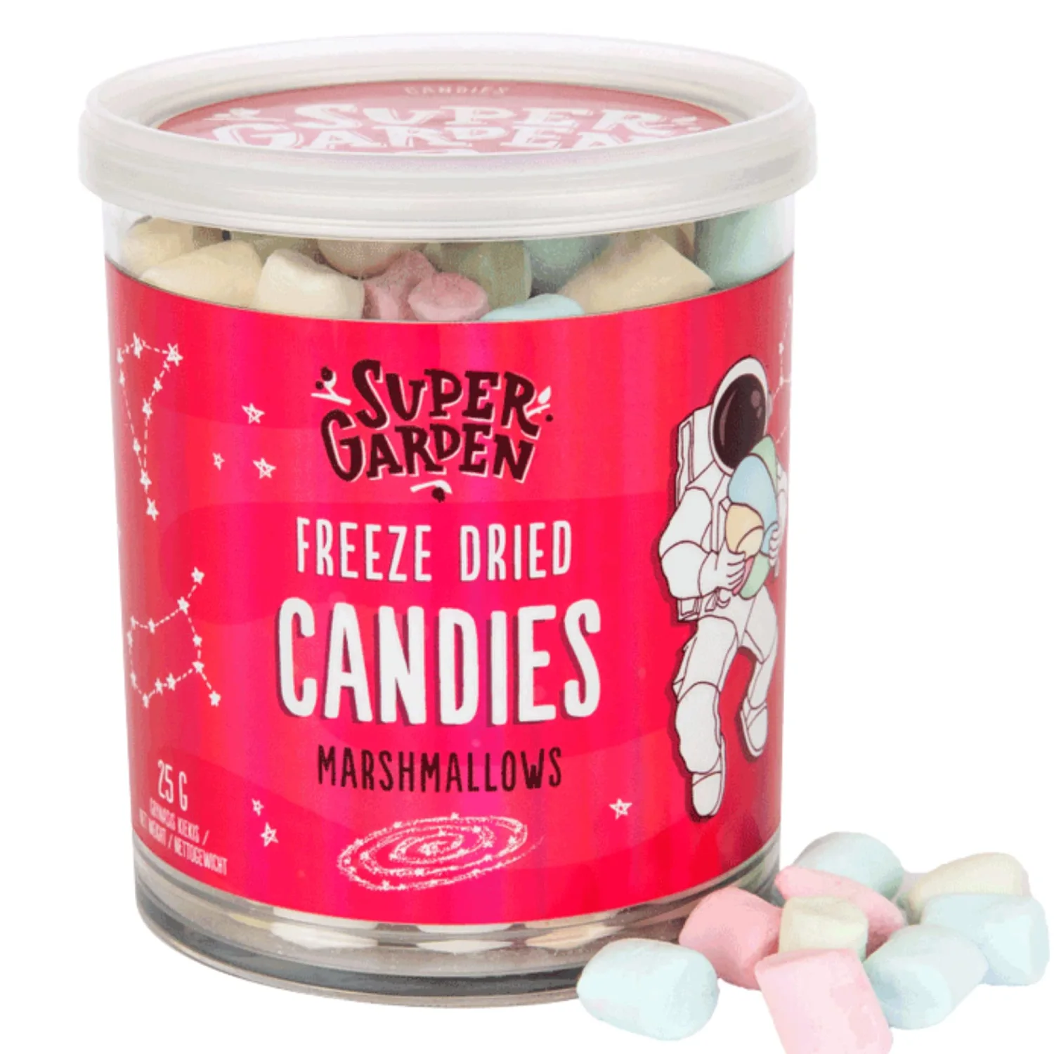 Super Garden Freeze Dried Marshmallows Mini | Super Crunchy Freeze Dried Candy | Delicious Freeze Dried Dessert for Kids | Perfect for Cake Decoration, Hot Cocoa, or Snacking | Space and Astronaut Food | 0.88oz
