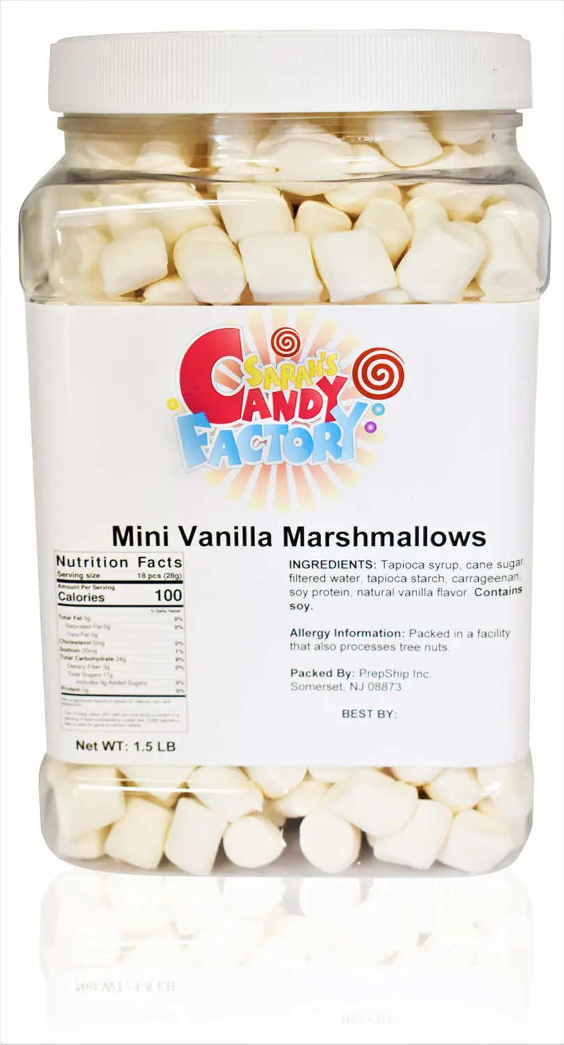 Sarah's Candy Factory All Natural Vegan Marshmallow in Jar, 1.5 Lbs