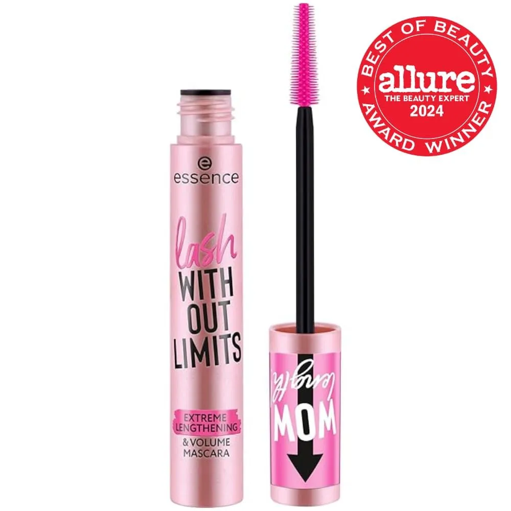 essence | Lash Without Limits Extreme Lengthening & Volume Mascara (01 | Extra Black) | Volumizing & Lengthening | Vegan, Cruelty Free & Paraben Free
