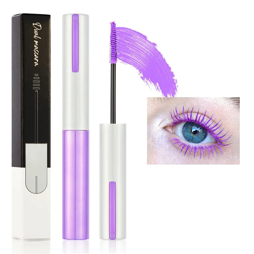 BINGBRUSH Colored Mascara for Eyelashes with Comb Set,Colorful Waterproof Mascara Long lasting Charming Voluminous Mascara for Women Cruelty Free Vegan Eye Makeup (1Pc 08#grape purple)