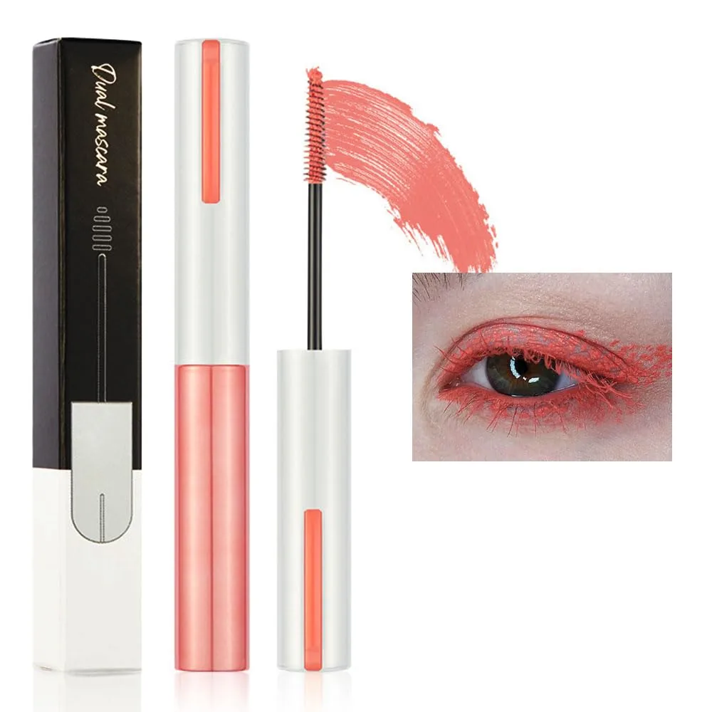 Colored Mascara for Eyelashes with Comb Set,Colorful Waterproof Mascara Long lasting Charming Voluminous Mascara for Women Cruelty Free Vegan Eye Makeup (C-1Pc 07#apricot, C)
