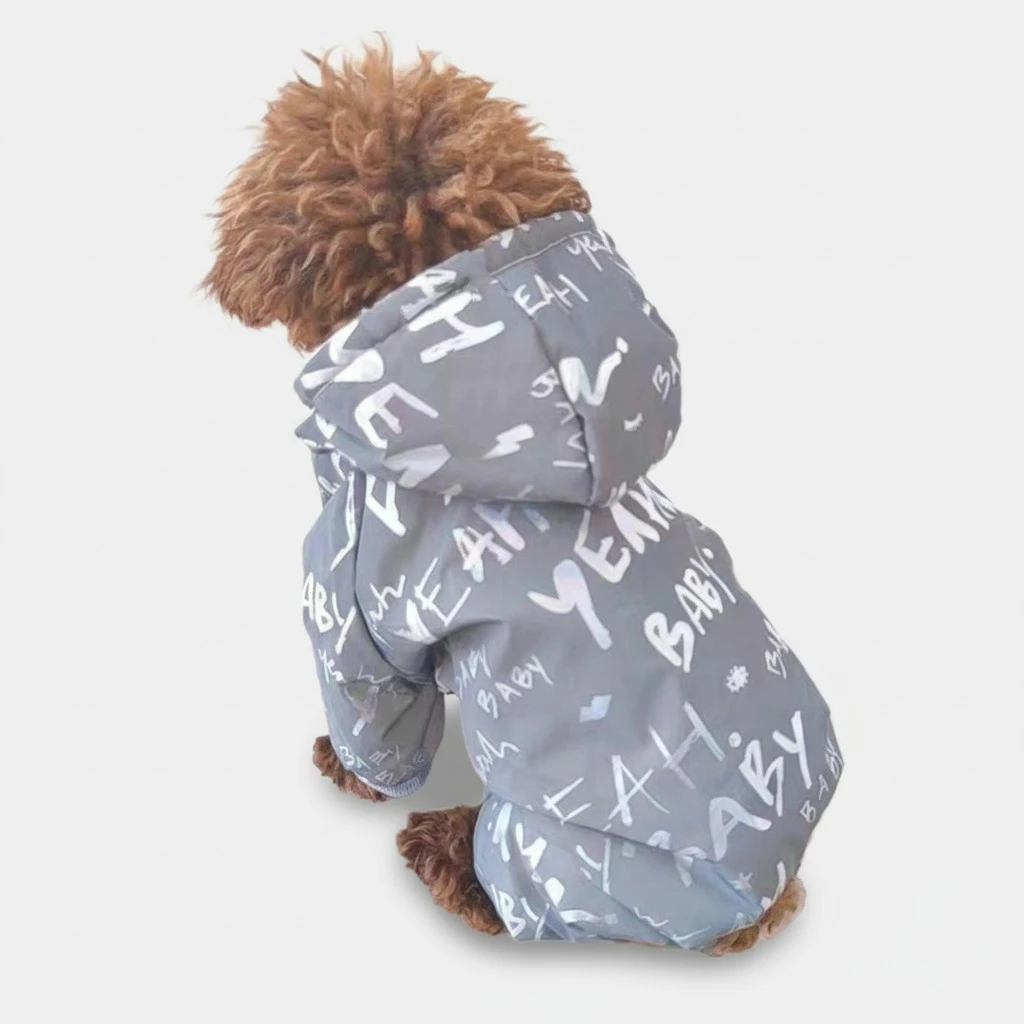 Dog Winter Hooded Jacket Reflective Four Leg Covered Fleece Pet Coat