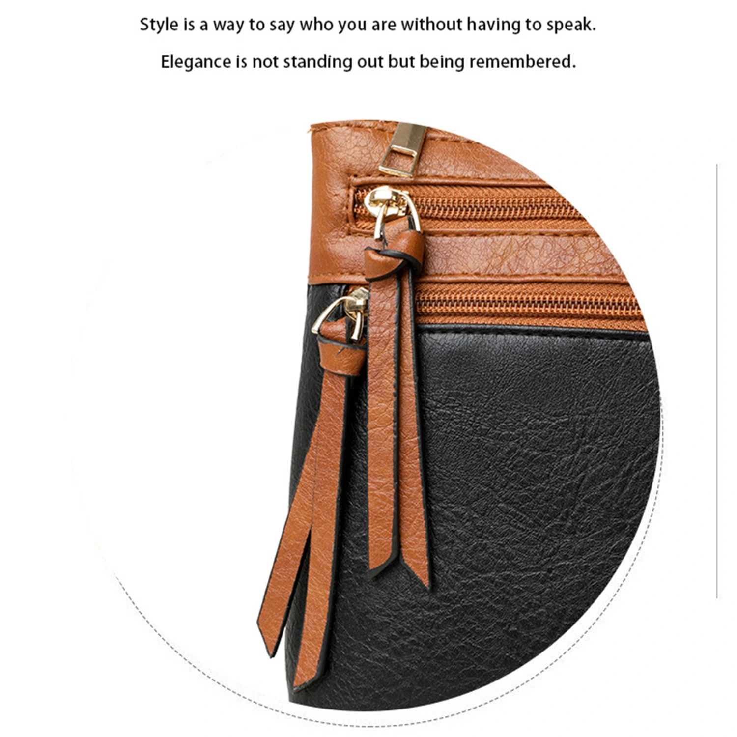 Women Crossbody Bag with Adjustable Strap Multiple Zipper Shoulder Bag