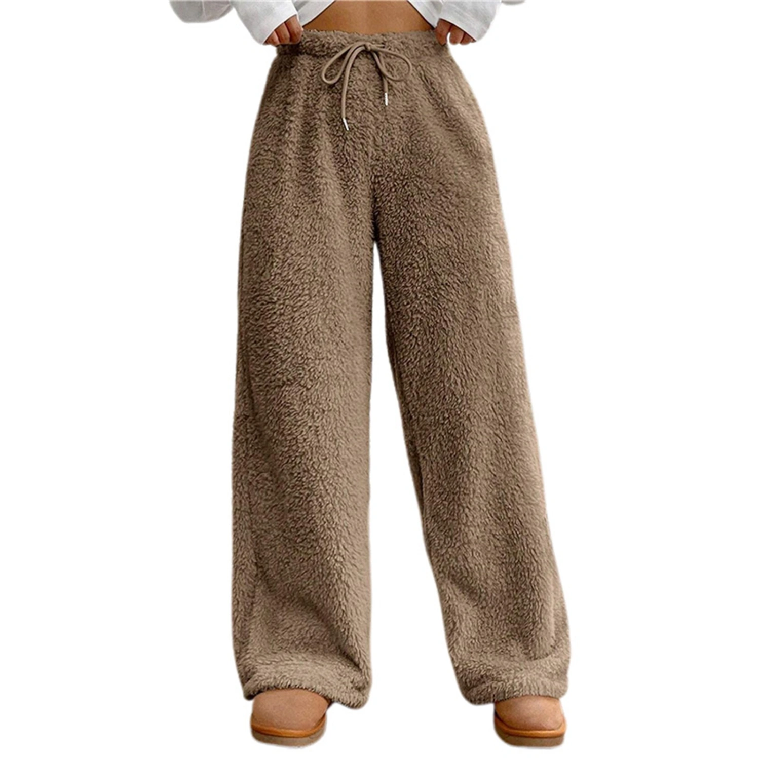 Women's Lounge Pants Solid Color Elastic Waist Loose Casual Pants