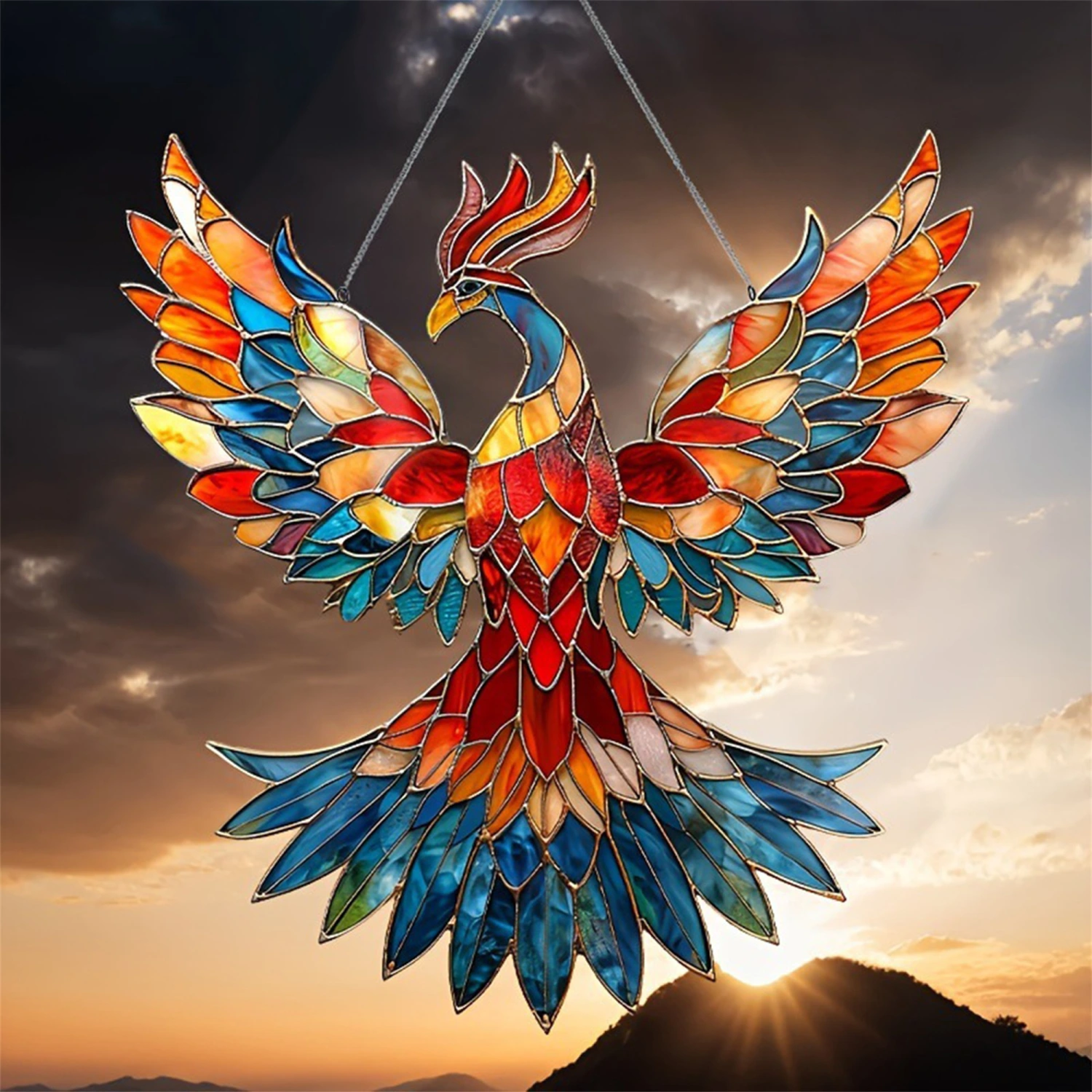 Bird Suncatcher Bohemian Phoenix Acrylic Window Hangings Decorations