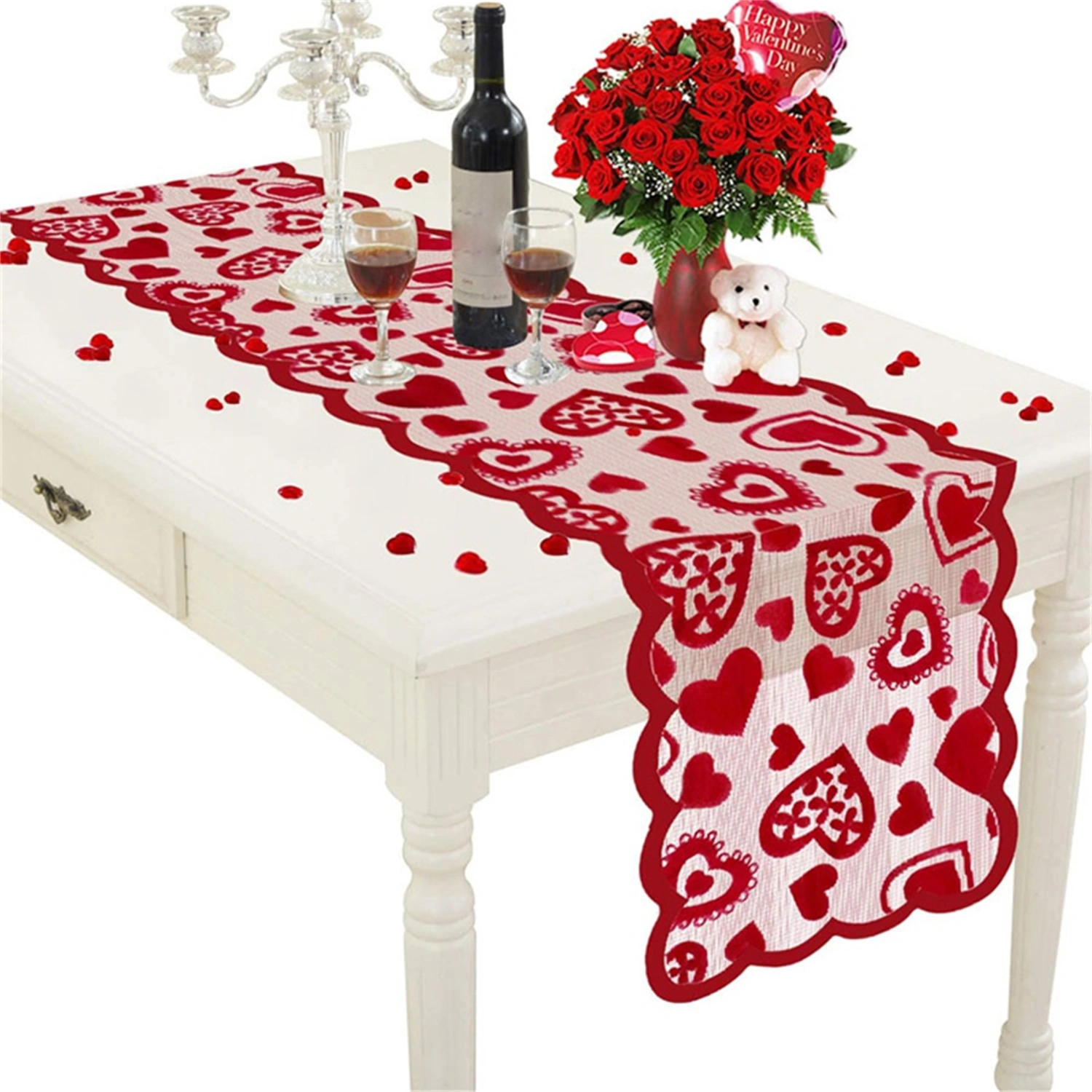 Valentine’s Day Table Runner Sweet Heart Table Runner Decorations