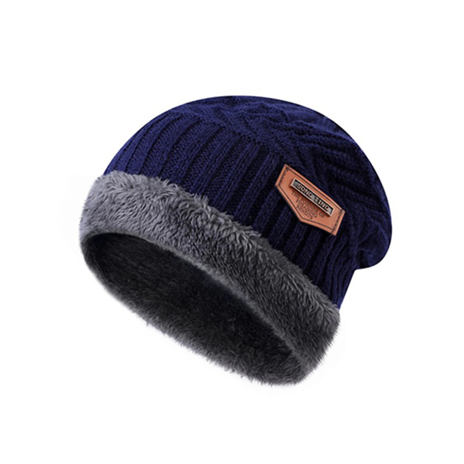 Men Women Winter Knit Beanie Hat with Scarf Gloves 3 Pcs Set Warm Suit