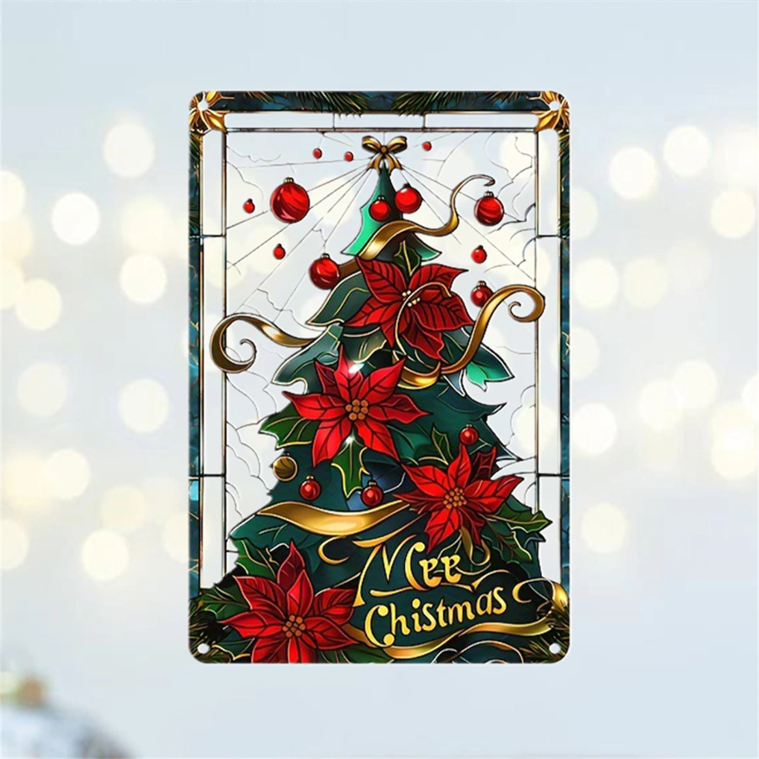 Christmas Tree Hanging Ornaments Flower Suncatcher Wall Decorations