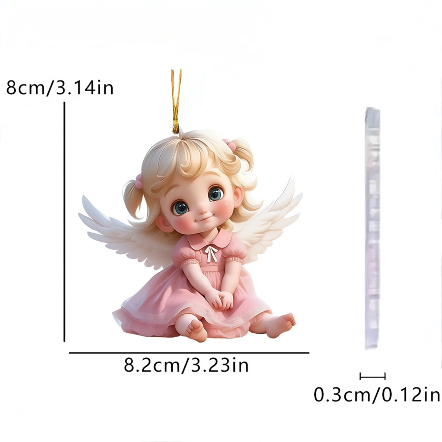 Angel Keychain Pendant Cute 2D Flat Acrylic Ornament Handbag Charms
