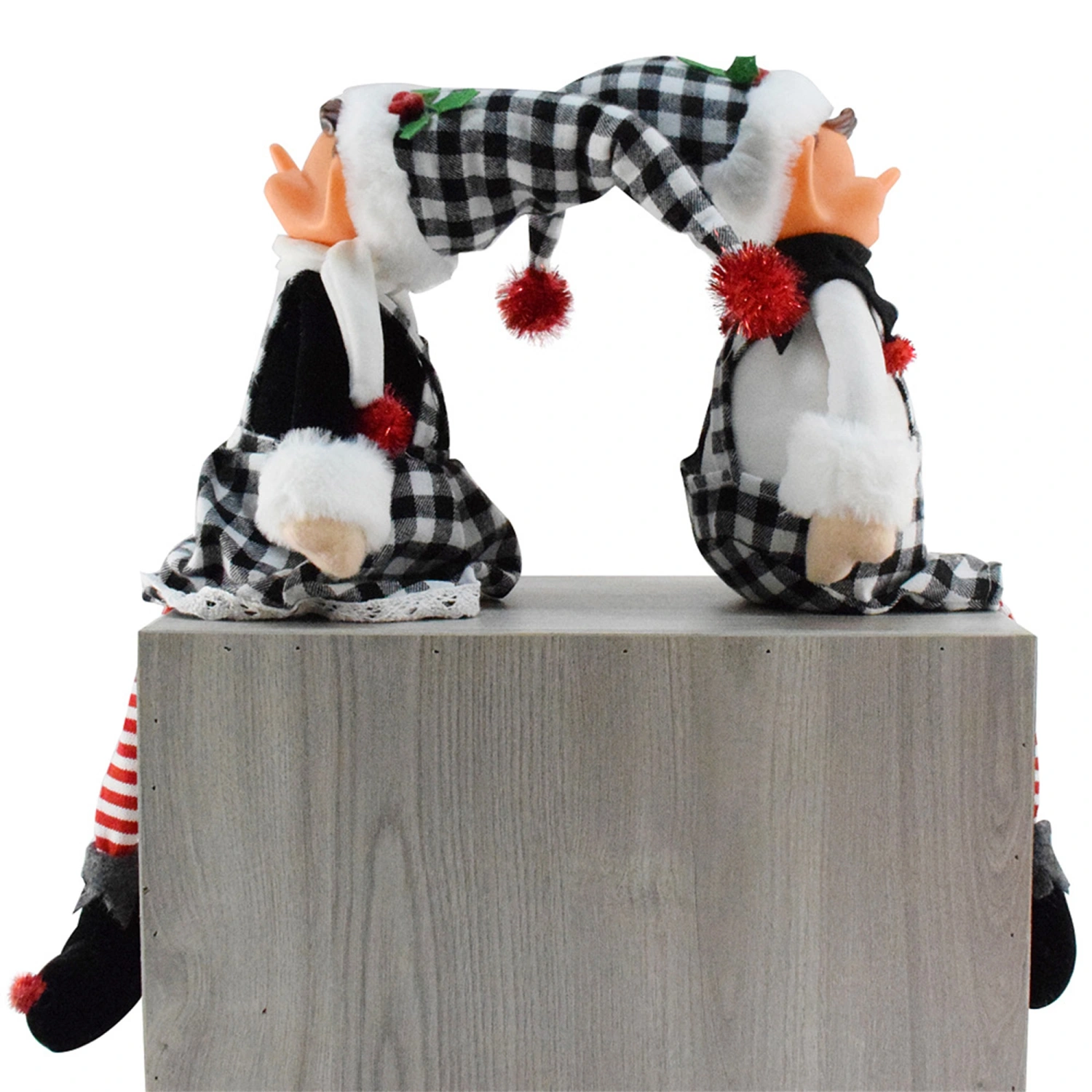Christmas Elf Stuffed Animals Plaid Elf Plush Toys Collectible Dolls
