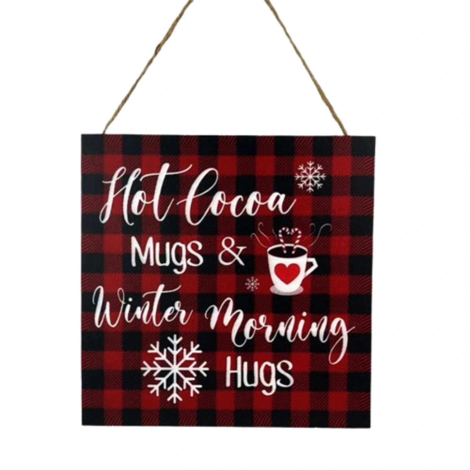 Christmas Hanging Sign Letter Snowman/Coffee Wooden Party Door Decor