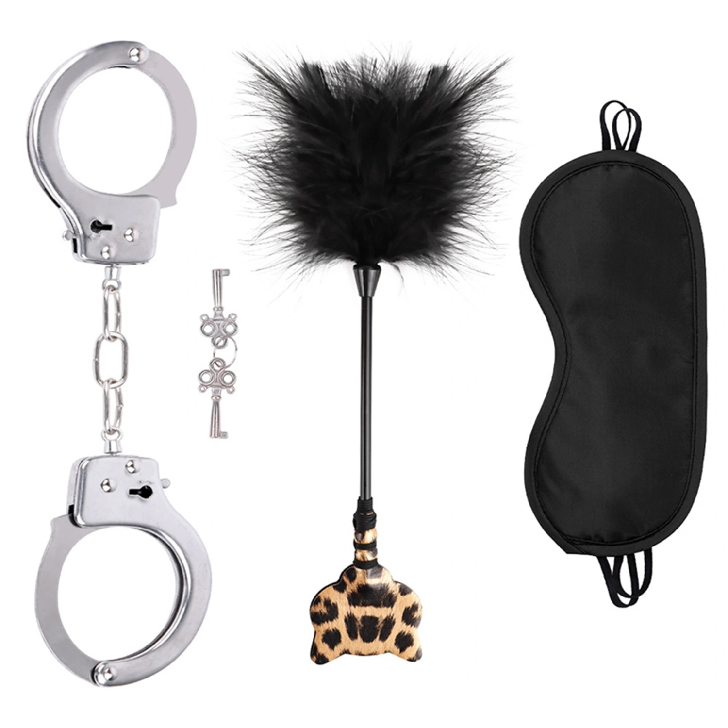 BDSM Training Set Eye Cover Handcuffs Feather Tickler Slave Couple Toy