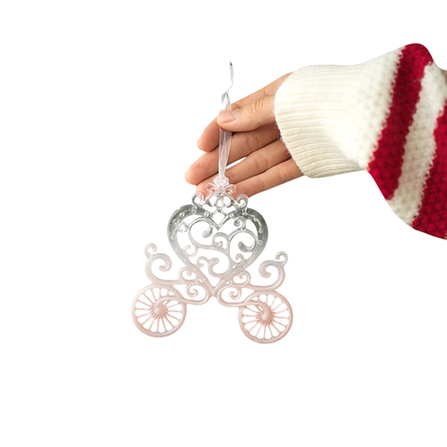 Clear Christmas Tree Ornaments Gradient Snowflake Angel Wing Ornaments