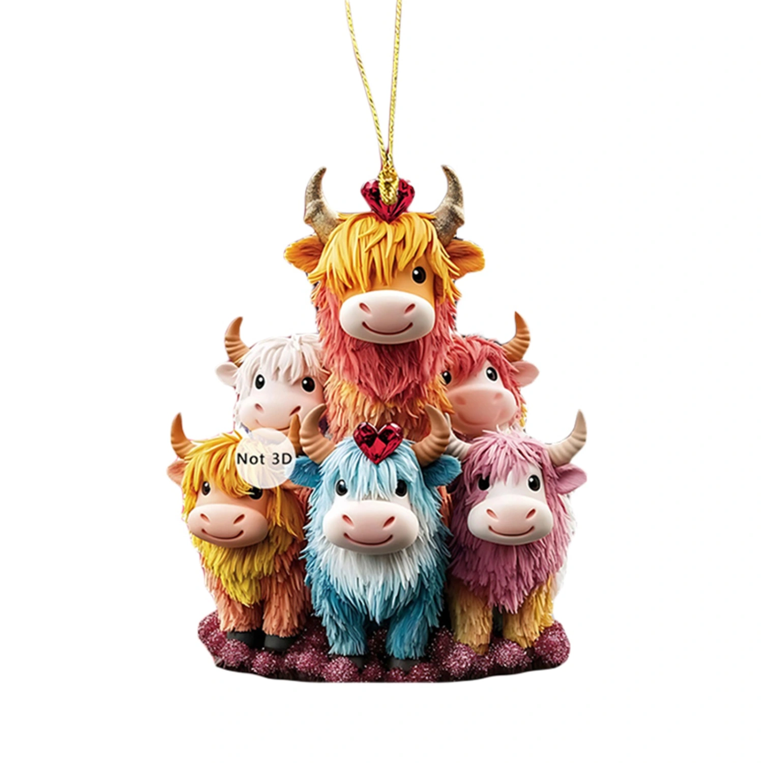 Highland Cow Ornament Highland Cow Keychains Car Accessories