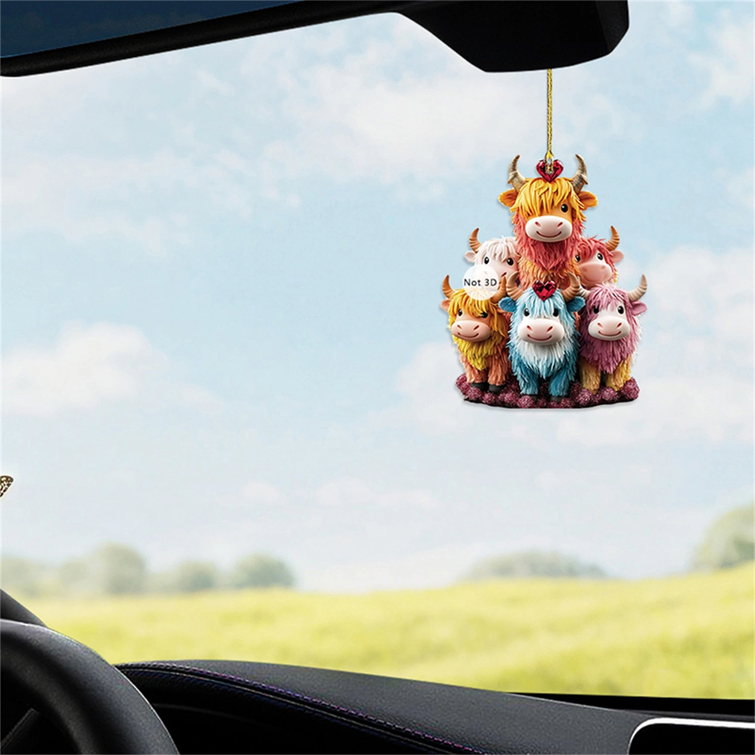 Highland Cow Ornament Highland Cow Keychains Car Accessories
