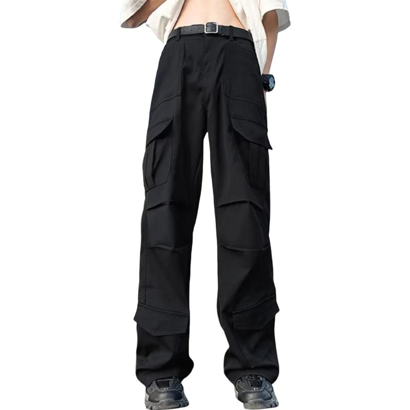 Men's Cargo Pants with Pockets Loose Trousers Casual Wide Leg Pants