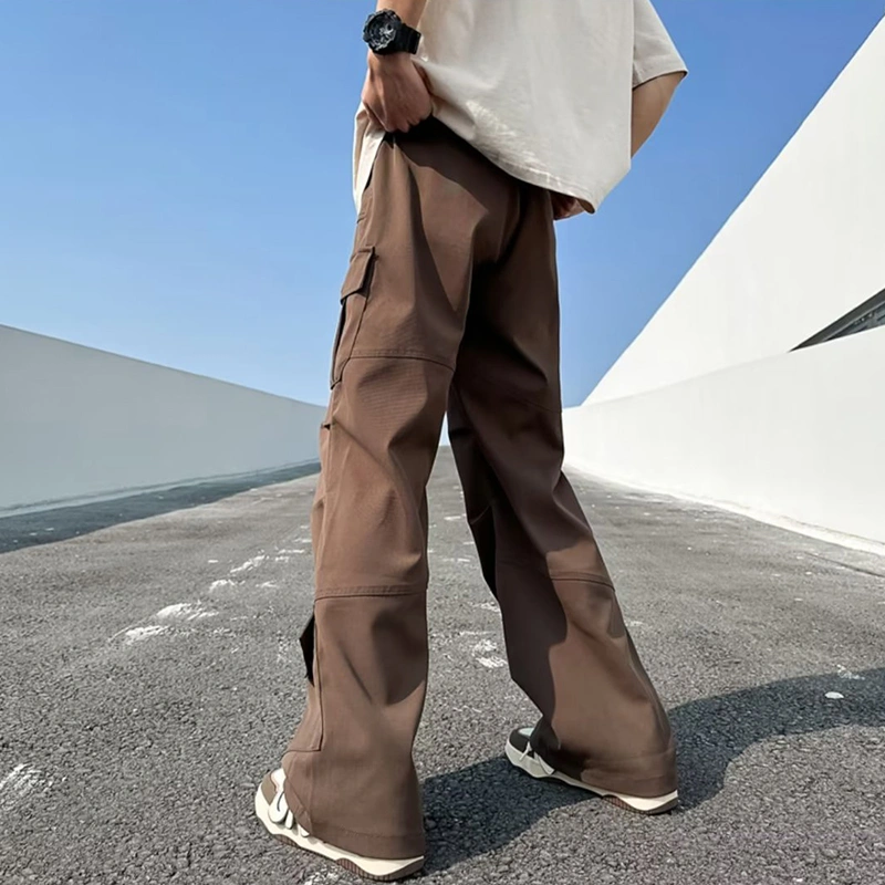 Men's Cargo Pants with Pockets Loose Trousers Casual Wide Leg Pants